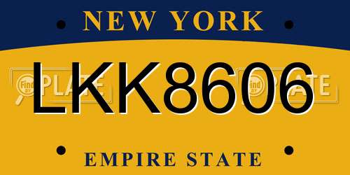 LKK8606 New York License Plate