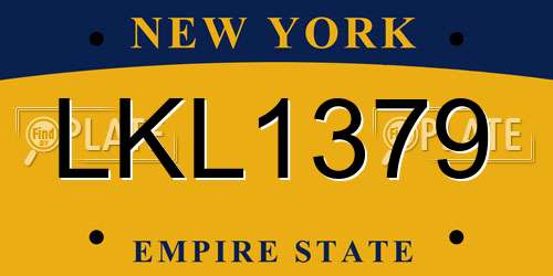 LKL1379 New York License Plate