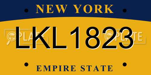 LKL1823 New York License Plate