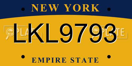 LKL9793 New York License Plate