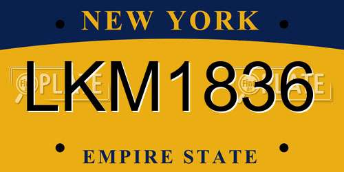 LKM1836 New York License Plate