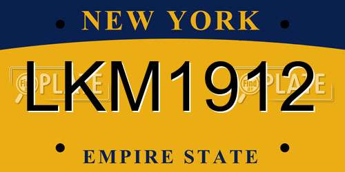 LKM1912 New York License Plate