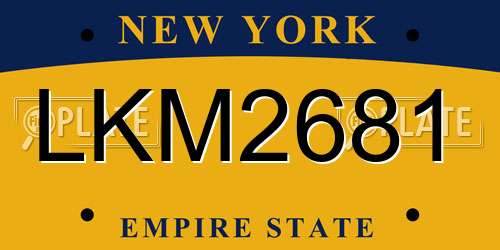 LKM2681 New York License Plate