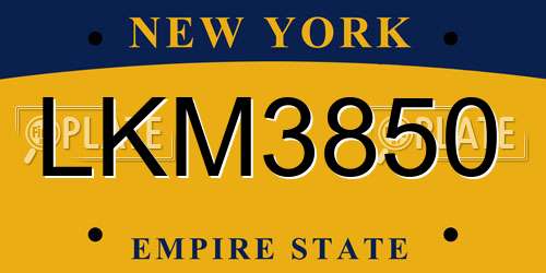 LKM3850 New York License Plate
