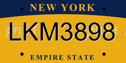 LKM3898 New York License Plate