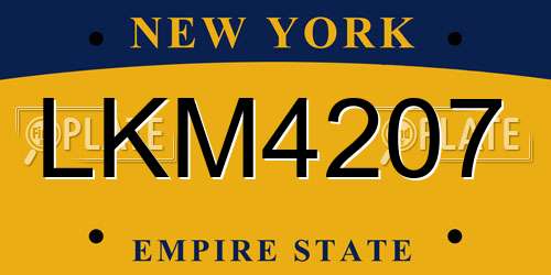 LKM4207 New York License Plate