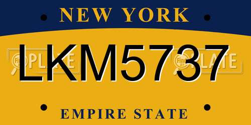 LKM5737 New York License Plate