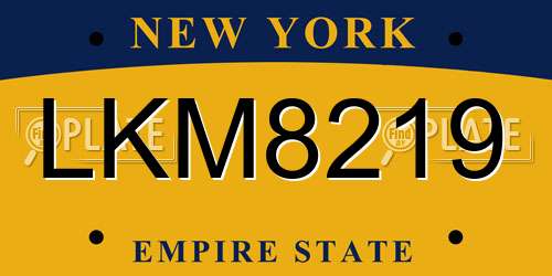 LKM8219 New York License Plate