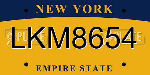 LKM8654 New York License Plate