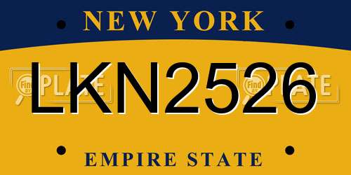 LKN2526 New York License Plate