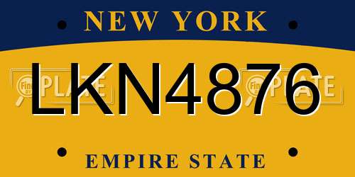 LKN4876 New York License Plate