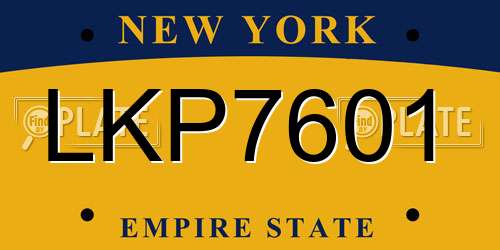 LKP7601 New York License Plate