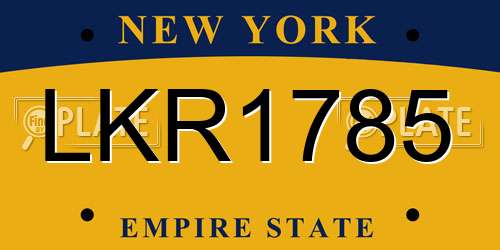 LKR1785 New York License Plate