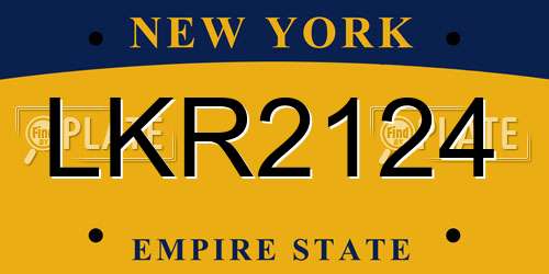 LKR2124 New York License Plate