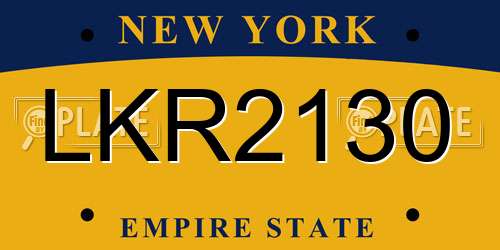 LKR2130 New York License Plate