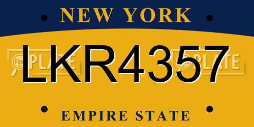 LKR4357 New York License Plate