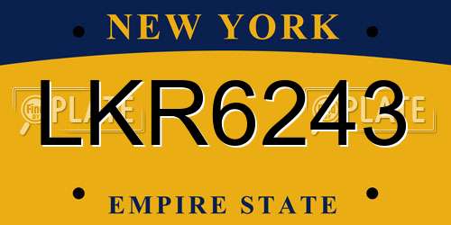 LKR6243 New York License Plate