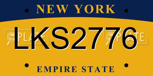 LKS2776 New York License Plate
