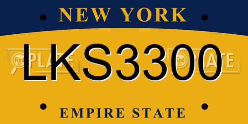 LKS3300 New York License Plate