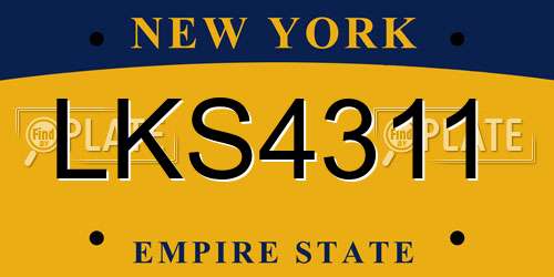 LKS4311 New York License Plate