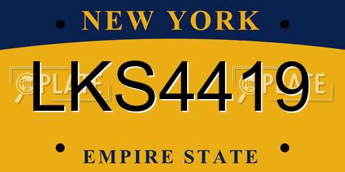 LKS4419 New York License Plate