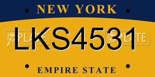 LKS4531 New York License Plate