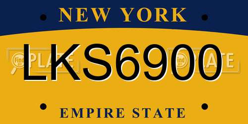 LKS6900 New York License Plate