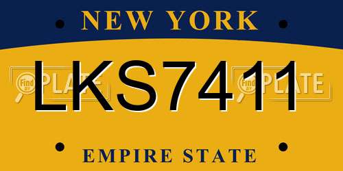 LKS7411 New York License Plate