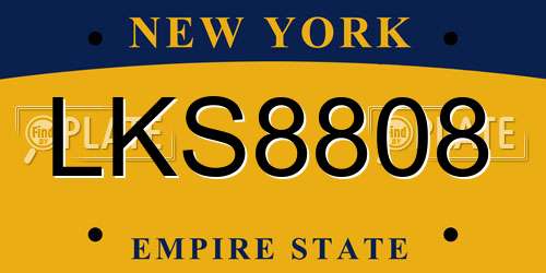 LKS8808 New York License Plate