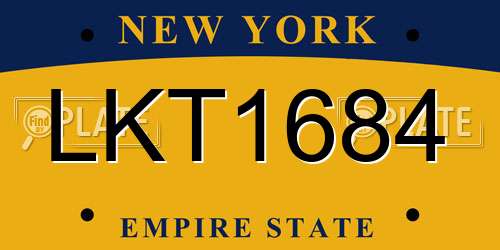 LKT1684 New York License Plate