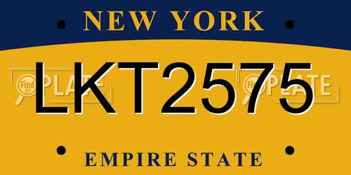 LKT2575 New York License Plate