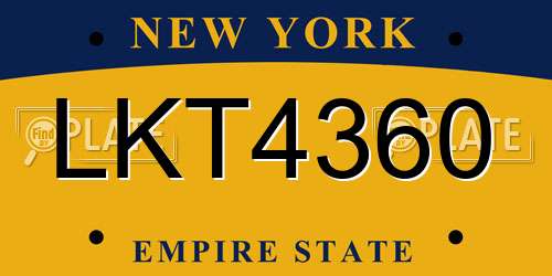 LKT4360 New York License Plate