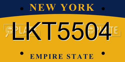 LKT5504 New York License Plate