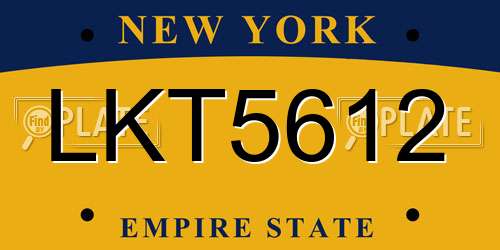LKT5612 New York License Plate