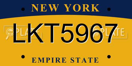 LKT5967 New York License Plate