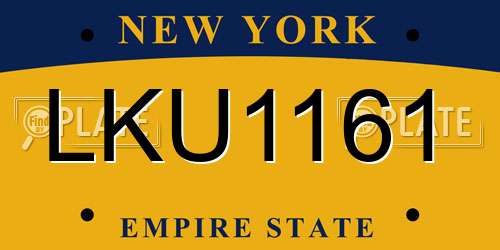 LKU1161 New York License Plate