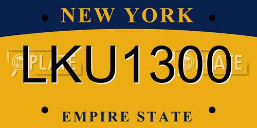 LKU1300 New York License Plate