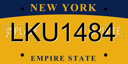 LKU1484 New York License Plate