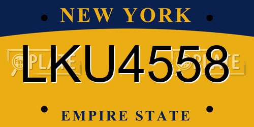 LKU4558 New York License Plate