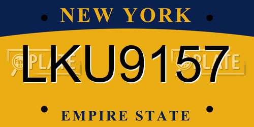 LKU9157 New York License Plate