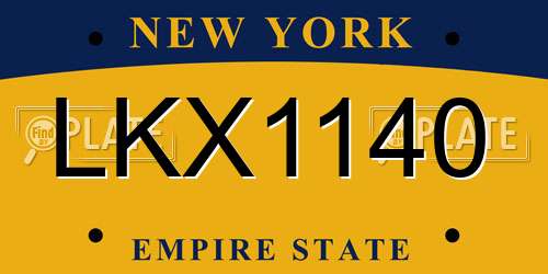 LKX1140 New York License Plate