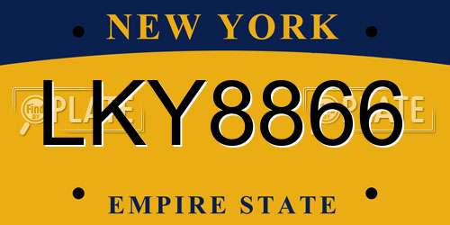 LKY8866 New York License Plate