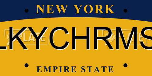 LKYCHRMS New York License Plate