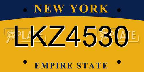 LKZ4530 New York License Plate