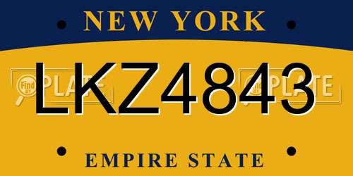 LKZ4843 New York License Plate