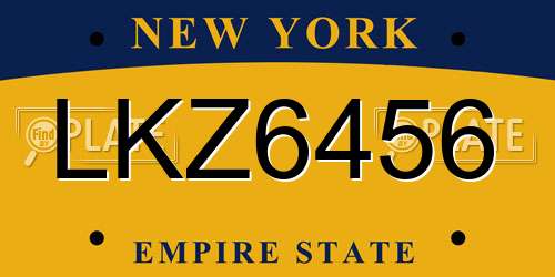 LKZ6456 New York License Plate