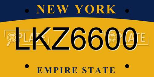 LKZ6600 New York License Plate