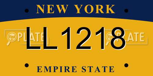 LL1218 New York License Plate