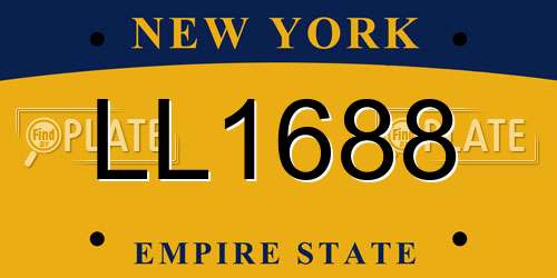 LL1688 New York License Plate