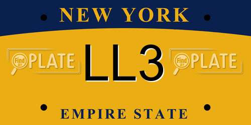 LL3 New York License Plate